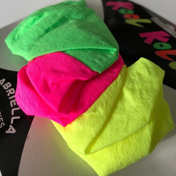 VTG 80s Deadstock Scrunchie Neon Hair Clip - Picture 3 of 7